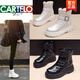 卡帝乐鳄鱼（CARTELO）高档雪地靴女2025秋冬季新款加绒加厚棉鞋百搭厚底内增高休闲防滑 黑色 36