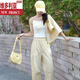 Victoria's style 2025 summer new fashion short-sleeved jacket + suspender vest + casual pants three-piece set small fragrance style suit for women light blue M