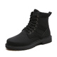 Jeep (Jeep) Bottes d'hiver Martin Travaux de travail Snow Men's Boots High Top Chaussures masculines Chaussures en coton Velvet Coton Style Coréen Polvyle Chaussures Trendy Chaussures en cuir 9902 Black 39 Sports Standard Sports Shoes Taille