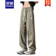 Romon Herrenhosen Sommer dünne amerikanische Straight-Tight Ice Seidenhose für Jungen Militär grün cool atmungsablöser Hose Militärgrün 6636 m