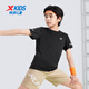 XTEP (XTEP) children's clothing boys' summer fast drying short-sleeved T-shirt in summer new mid-large children's short T-sport top genuine black [9005] 100 cm