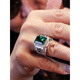 Nilan Fat Donglai same style men's platinum ring platinum silver-covered ring men's pt950 cultured emerald index finger men's platinum-covered silver-Mercedes-Benz car logo No. 22-24