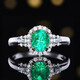 HEEKAIYI emerald ring for women 18K diamond ring luxury Chinese Valentine's Day birthday gift for wife and girlfriend Selected emerald ring 1.14 carat 18K gold diamond inlaid