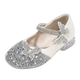 Saturday Girls Princess Shoes Autumn New Girls Soft Soled Small Leather Shoes Butterfly Crystal Shoes Champagne Rice 28