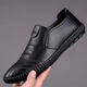 Yierkang Prince Shoes Men's 2025 Autumn New Men's Leather Shoes de cuero de cuero genuino All-Match Soft Cowhide Casual Men's Shoes Factory Direct Vales 6198 Black Hollow Model 44