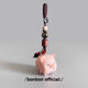 Youke Handmade Wood Carved Piggy School Bag Pendant Car Keychain Cell Phone Chain Cute Gift for Girlfriends Wood Carved Pig Safe Style
