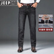 JEEP SPIRIT2025 new high-end jeans for men's spring and autumn thick loose straight middle-aged deep-sized light luxury trousers Black and gray-679 thick 29 2.2 feet