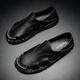 Steffie Love Sandalias Romanas para hombres 2025 Nuevo verano Drive Lazy Soft Soft Sole de cuero casual de cuero de moda Huecar Sandalias de cuero de doble propósito 9926 Color de trigo 39