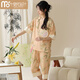 
Modal summer new women's short-sleeved pajamas set cotton new Chinese style thin home clothes can be worn outside for cropped pants summer LZY9901 2XL (recommended 130-145 Jin [Jin equals 0.5 kg])