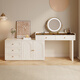 Stamen light luxury cream style dressing table and drawer integrated bedroom retractable corner with USB socket visual dressing table 1.2m drawer + 1.2m dressing table + USB + three-color mirror, installation included