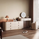 Shijiwu Dressing Table Retro Style Light Luxury French Bedside Cabinet Bedroom Modern Simple High-End Solid Wood Master Bedroom Dressing Table 120*45*75cm Dressing Table Six Drawers Cabinet + Mirror + Stool
