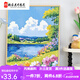 曼朗莫奈花园数字油画diy填充填色手工丙烯涂色成人解闷宫崎骏风景画 XH13791 50*65相框(颜色可选)+画笔颜料