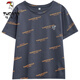 Woodpecker Fat MM Covering Couvercle Versatile T-shirt à manches courtes pour femmes 2025 Été Nouveau style 200Jin [Jin est égal à 0,5 kg] Loose Slim Casual Top 6627 Blue M _80-95Jin [Jin est égal à 0,5 kg]
