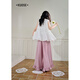 Broad color (kuose) pink black ear striped loose wide-leg pants for women 2025 summer new girl drooping casual pants trousers pink M /M