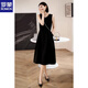 Romon Elegant Classic Black Hepburn Robe élégante Robe élégante Sans manches noires robe naia acétate Robe Femme Black L Recommandé 108-116