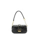 COOGI fashionable diamond pattern high-end versatile commuter bag women's bag PU underarm bag one-shoulder crossbody bag regular women black medium gift box + brown mobile phone bag