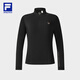 FILA official women's knitted long-sleeved top 2025 autumn fitness sports half-zip simple long T