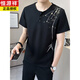 Hengyuanxiang nueva camiseta de manga corta de estilo en V de estilo en V para ropa de verano para hombres 2025 Nueva camiseta para hombres de bambú transpirable 9856 Caki M