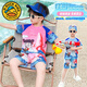 G.duck children's swimsuit summer boy Nezha split swimsuit 2025 new baby boy sunscreen quick-drying swimsuit boy swimming trunks blue with free swimming cap 150 cm