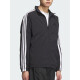 
Adidas jacket men's 2025 spring new fitness training sportswear stand collar windproof casual woven jacket top KC3892 black/white L