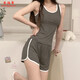Yuepu Summer Pyjamas for Women Summer Sous-Summer Modal 2023 New Sexy Sports Vest Shorts Home Clothing Set 12035 White Without M Code 80-100jin [Jin est égal à 0,5 kg]
