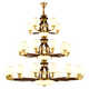 Sanxiong Aurora Nuevo edificio dúplex de estilo chino Sala de estar Bailera grande de madera sólida Villa atmosférica Escaleros de villa atmosférica Light Hollow Hall 9926 Cabezas