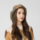 Kenmont sheep wool stitching backward plaid beret women's warm octagonal painter's hat with duck tongue and small face km-5272