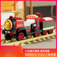 Le train du village de Shantoulin peut être contrôlé à distance pour la voiture électrique pour enfants pour hommes et femmes Toys à quatre roues voiture à deux places batterie électrique batterie rétro Jungle Green Single Single Drive + Front + Cabin Electric Drive