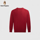 Hush Puppies soft and light men's autumn and winter simple warm and comfortable pullover cardigan red L