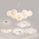
LED living room main lighting restaurant Nordic creative cream style chandelier bedroom ceiling lamp whole house combination package 1W 9734-black 7-head three-color light change-color ball 12