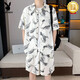 Playboy (Playboy) Suit de chemise à manches courtes en mousseline de mousseline haut de gamme Suit à manches courtes de voyage d'été masculin et shorts de plage de vacances associés à une chemise 679 mètres blancs blanc xl 125-140jin [Jin est égal à 0,5 kg]