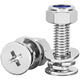 Tianzhuo Hardware 304 stainless steel cross flat head screw lock nut set complete flat head screw nut and gasket combination set M3*10 (head diameter 6)-20 sets