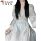 
Woodpecker Tea Break French Beautiful White Chiffon Long Sleeve Dress Fairy Autumn Feeling Beach Long Dress Dress [Princess Dress/Minn Mambo Style/Gentle Style S