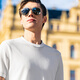 Mr. BU BU CONTRAST COULEUR ROUND COU T-shirt tricoté 2025 Printemps et été Nouveau Skin Friendly Cool Men's Short Sleeve ET15099 Haoyuebai S / 165
