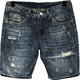 QLTQZQ pantalones cortos de mezclilla bordados hombres sueltos de lavado casual de verano 2025 mendigo rasgado de cinco puntos Azul N9902 Azules Azules de cinco puntos 28