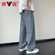 Yalu Bingsi Pants Men's Summer Quick-Drying Thin Loose Straight-Line Casual Pants for Boys New Cool Sport Wide-Level Trousers 6636 Military Green 2XL About 140-160Jin [Jin equals 0.5 kg]