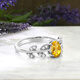 GEM STONE KINGGSK citrine zircon ring S925 sterling silver inlaid with 0.81 carat colored gemstone women's ring ins style gift US No. 8