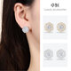 Pendientes de circón Super Flash de moda para mujeres inspires reales chapados en oro reales 925 Pendientes de aguja de plata fabricante al por mayor AC-1047 cobre + oro real chapado en chapado
