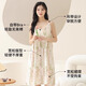 Xiwang Nachthemd für Frauen im Sommer mit Brustpolster integriert 2025 Neue sexy pastorale Hosenträger Pyjamas für Outdoor -Kleidung C6624 Monet Garden M