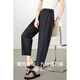 Shangdubi la elastische enge Taille mit einer Schnalle-Zipper-Freizeithose für Frauen im Sommer, um schlank und vielseitig mit neun Punkten zu sehen