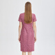Ma Tiannu Spring and Summer New Pink Embroidered Lace Short Sleeve Dress Gown Hip MTS738DR0 Pink S