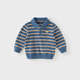 David Bella children's sweater pullover autumn boys' striped cotton knitted long-sleeved top polo collar
