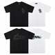 Belleza de caminata transfronteriza al por mayor am paz dove flujo de pintura graffiti letras camiseta estrellada cielo estrellado logo clásico manga corta camiseta iri 691 blanco m