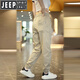 JEEP SPIRIT Jeep Workwear Casual Pants Men's Summer Thin Men's Pants Ice Wire Quick Dry Loose Sports Harem Pants Crop Pants K09 Camel + K09 Khaki Thick 5XL Recommended 196-220Jin [Jin equals 0.5 kg]