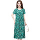 Hanqing Zhongsu Summer Floral Cotton Silk Robe Fomen in Women's Summer Round Coul Round Style Co dans la mode de grande taille de grande taille du tempérament d'âge moyen 9923 Modèle n ° 3 XL (Recommandé 90jin [Jin est égal à 0,5 kg] -120jin [Jin est égal à 0,5 kg]))