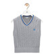 Loewe Women's Grey Cotton Streifen V-Ausschnitt Twist-Nähen mit gestickter Weste S359Y14KGD-1120 L
