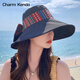 Charm Kendo Sitio web oficial Sol Protection Hat for Women in Summer Fisherman Gat Sun Hat Outdoor Beach Vacator