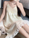 Pijama modal con almohadilla de pecho para mujeres en verano 2025 Nuevo estilo coreano Sostimero Estilo de camiseta Sexy ropa de encaje japonesa japonesa JDX_9923# falda de suspensión Tulip con almohadilla de pecho M