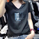 
Jiaobifu 2025 new Shenzhen Nanyou Women's Short Sleeve Women's Short Sleeve High-end Women's Fashionable Korean Loose Summer V-neck White 9901 M Recommended 80 to 100 Jin [Jin equals 0.5 kg]