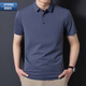 Sieben Wolf-Männer-T-Shirt Kurzärärmelte Sommergeschäft Casual Fashion Top Jinmian Light Luxury High Elastic Traaceless Polo Shirt Männer DT9905 Navy Blue L (90-120jin [Jin gleich 0,5 kg])